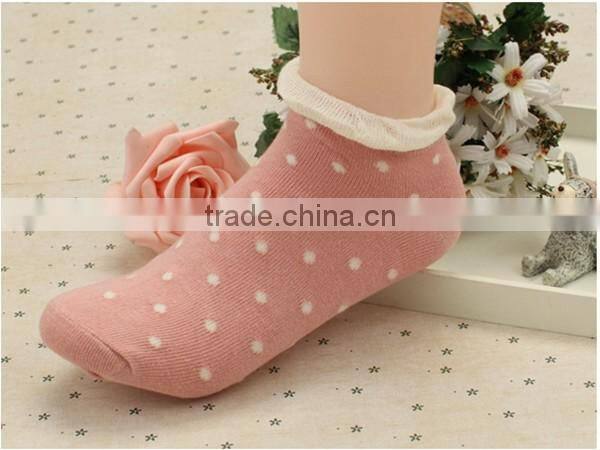 Top sell candy color choice free size dot pattern lovely high quality cute sex young girl tube wholesale socks