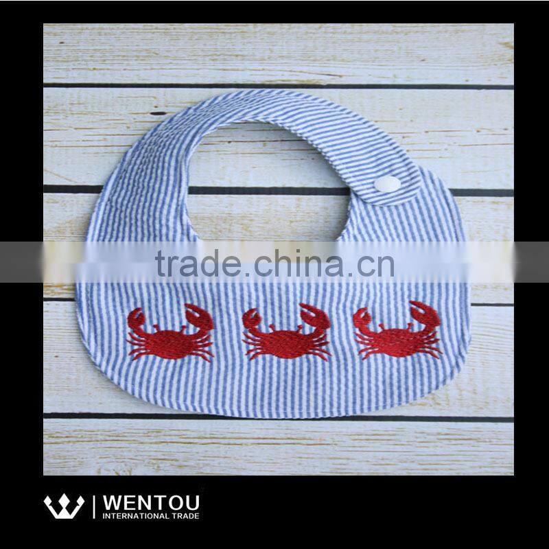 New Arrival Embroidered Seersucker Disposable Baby Bib