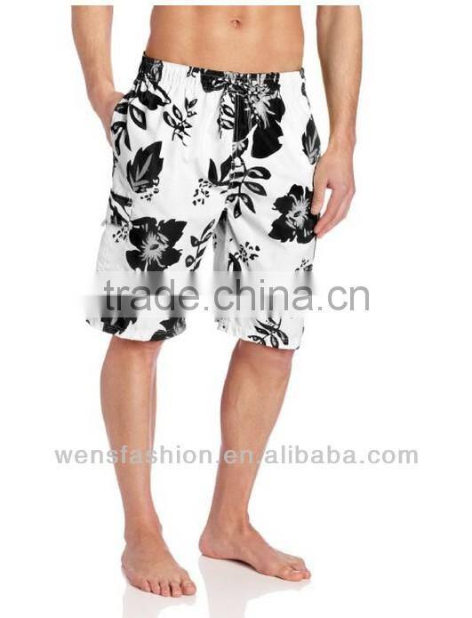 Men's Woven Metallic Flower Swimming Short Pants
