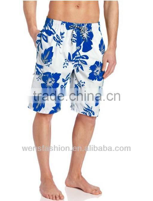Men's Woven Metallic Flower Swimming Short Pants