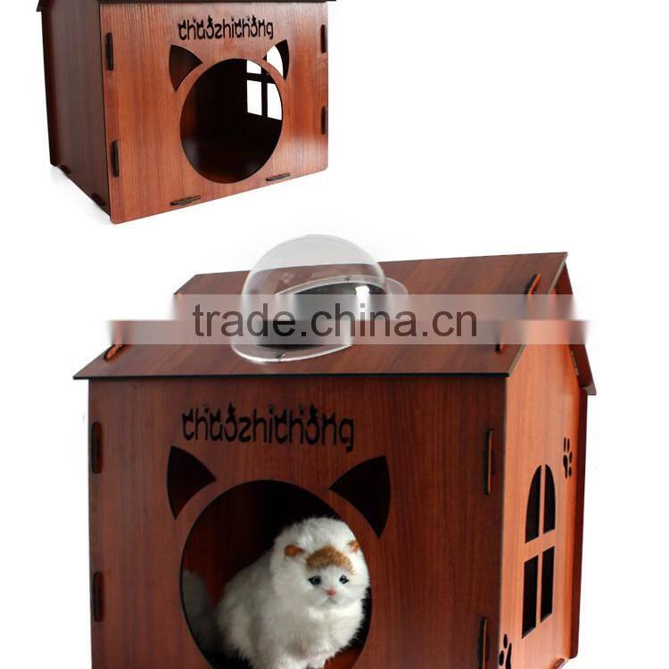 R1907H Natural Wooden Pet House Pet Play House Lovely Pet House