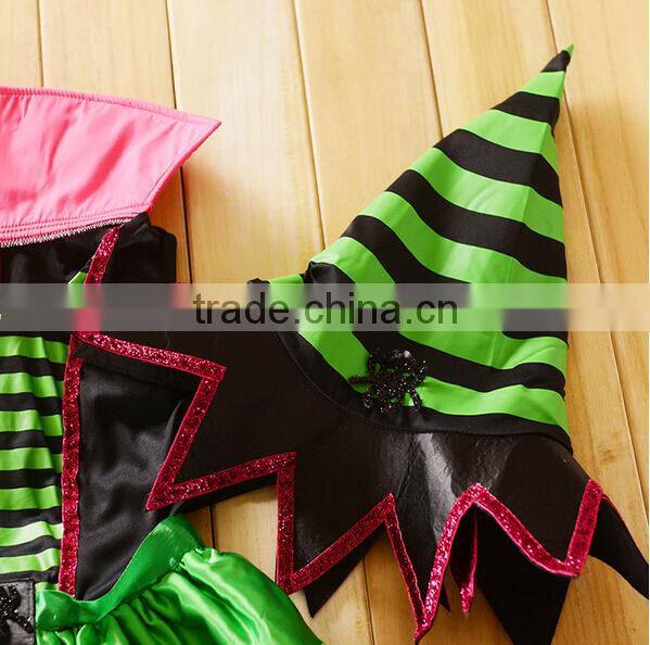 Halloween Cosplay Witch Costume With Hat For Children