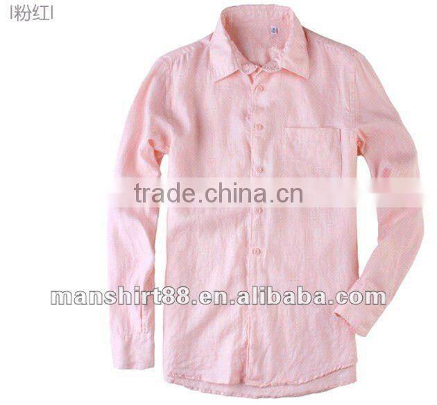 Exclusive style Natural fiber 100%Organic White Linen shirt for men Peaked collar S,M,L,XL,XXL