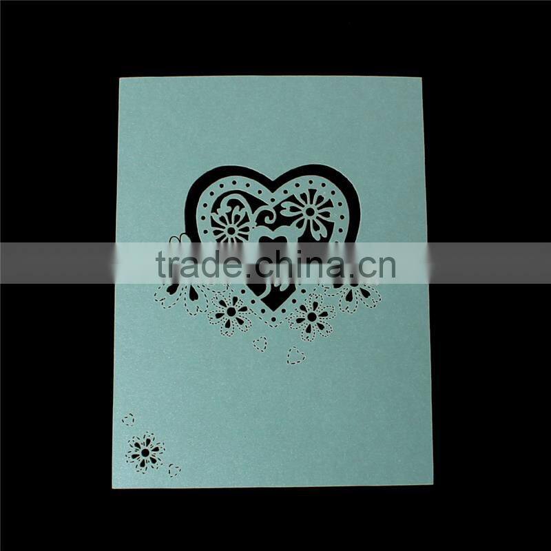 Paper Wedding Party Name Place Cards Heart Hollow Mint Green