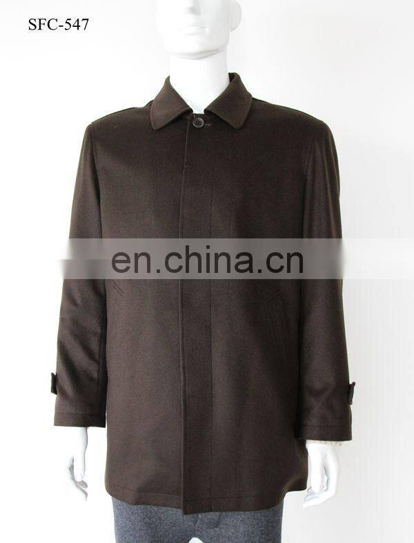 Men's Single-breasted cashmere long coat