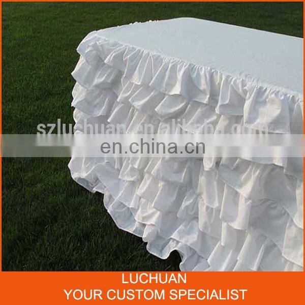 New Fancy Rectangle White Materials in Table Skirting