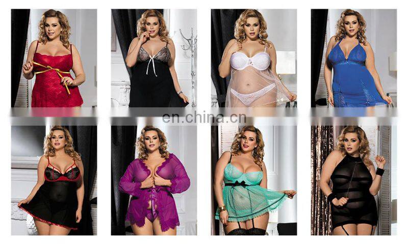 Three Color Four Size Lace See Through Sexy Lingerie for Fat Women