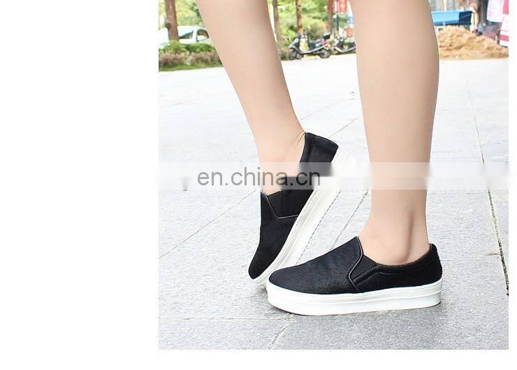 Wholesale black horse hair sneakers mens casual shoes sneakers