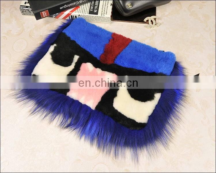 2016 Latest Fashion Design Raccoon Fur Bag Ladies Genuine Sheep Fur Hand Bag