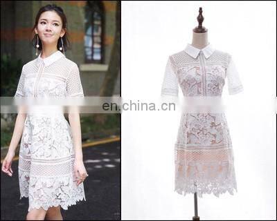 beautiful star short sleeve white lace dresses for female activities dress