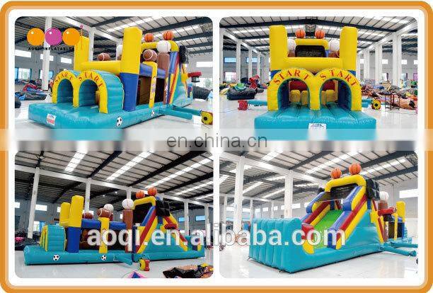 AOQI products 0.55mm PVC popular sport balls theme inflatable obstacle AQ1477