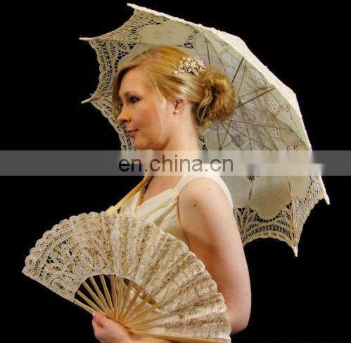 Romantic 27cm wedding lace fan