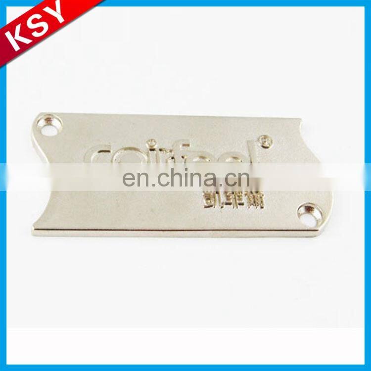 Custom Metal garment clothing labels with engraved logo