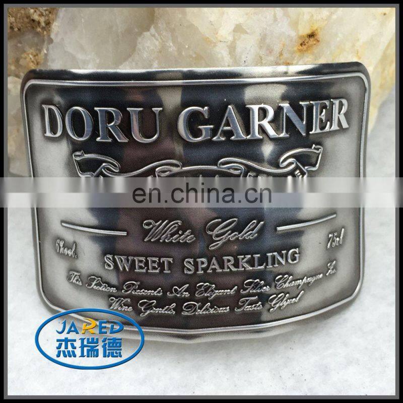 factory price cheap custom metal aluminum printed 3d wine emblem label with good sticker