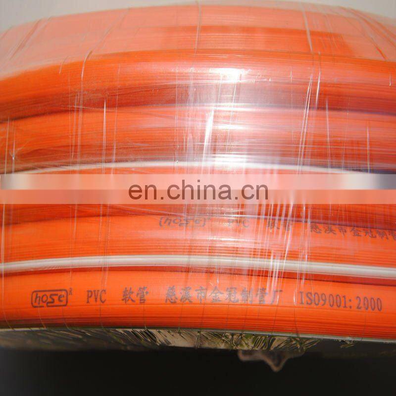 South America popular PVC LPG gas hose pipe, red color, 300 feet or 100 yard per roll, customer logo printed