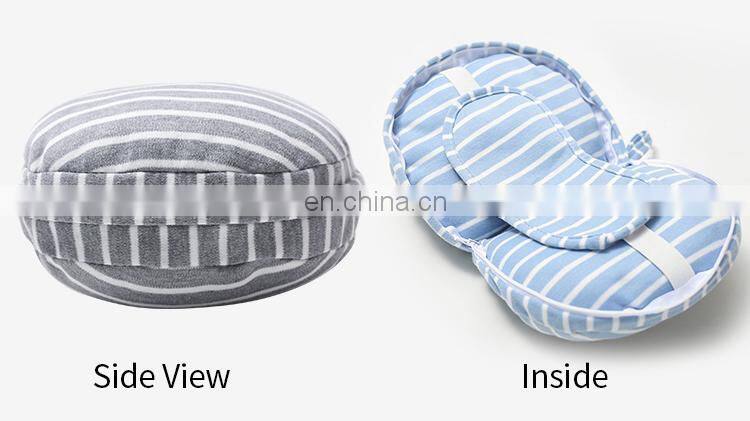 2018 Original design stripe pattern sleeping eyeshade set bed travel kit eye mask neck pillow