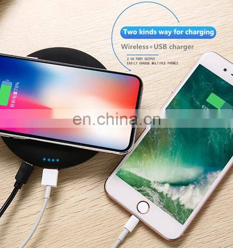 Round shape keychain 5000mah wireless Fast Charge portable power bank