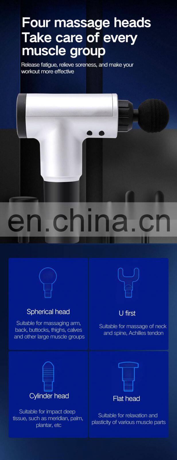 Rechargeable battery cordless deep muscle tissue sports vibration mini massage gun / Fascia gun