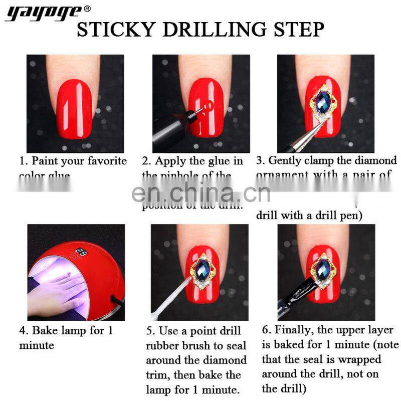 Yayoge Diamond Deb Shape Nail Files Crystal Polish Bottles