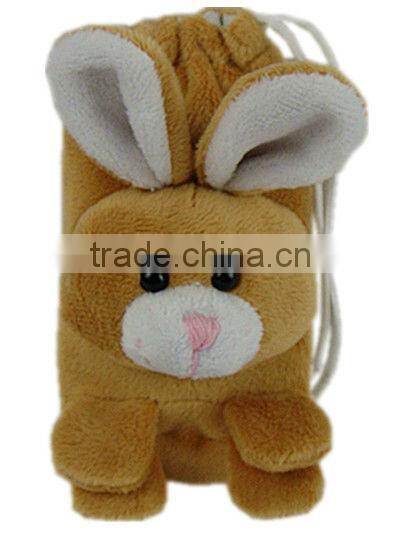 Cute soft rabbit plush mobile cell phone bag