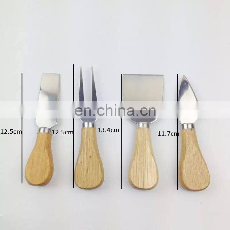 4pcs/set Cheese Useful Tools Set Oak Handle Knife Fork Shovel Kit Graters For Cutting Baking Chesse Board Sets ZA1200