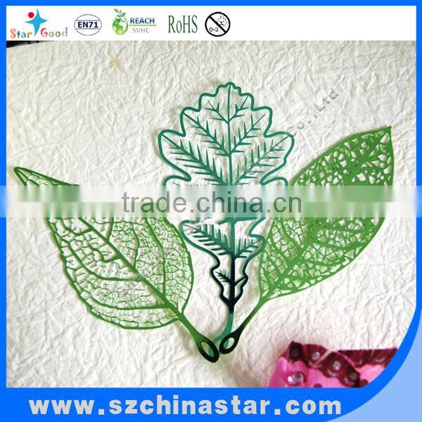 Assorted color shaped leaf bookmark from ShenZhen factory