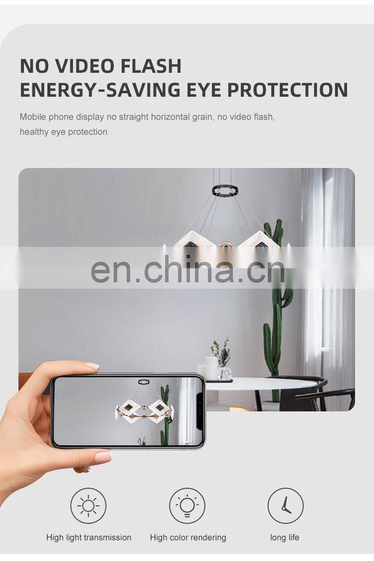 New Product Luxury Decoration Living Room Bedroom Iron Acrylic Indoor Gold LED Modern Pendant Lamp