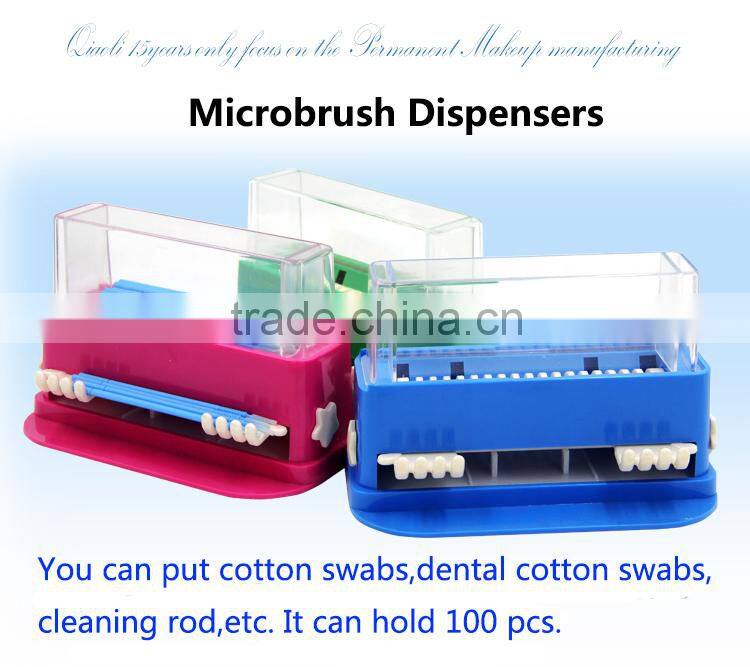 Hot sale permanent makeup accessories microbrush cotton swab dispenser