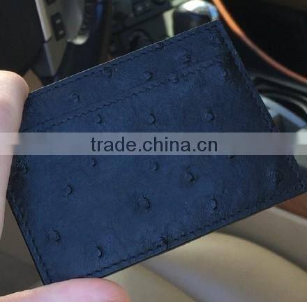 High quality luxury ostrich leaher card holder ostrich skin credit card holder