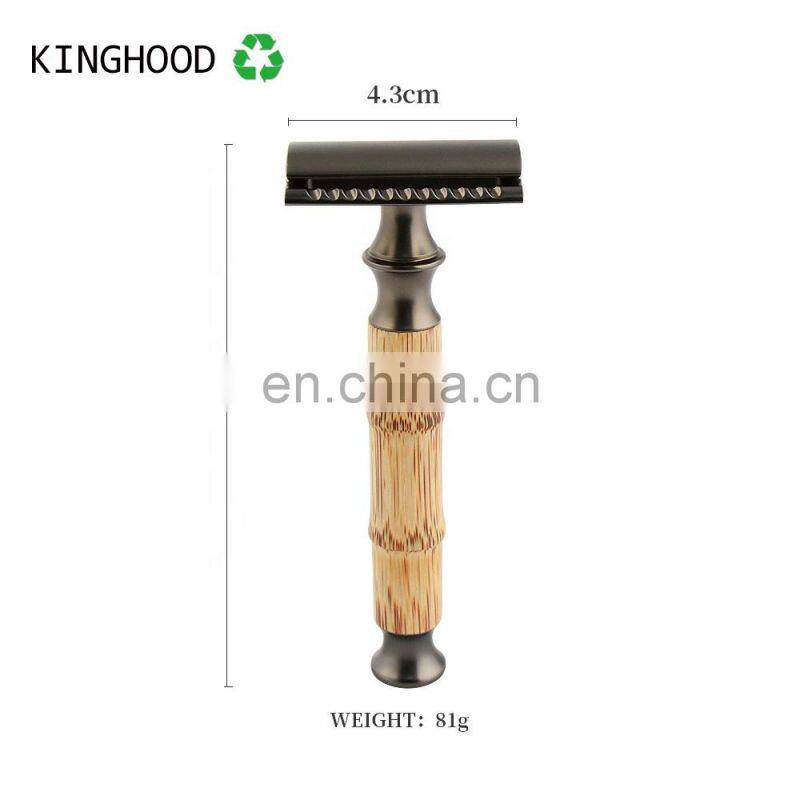 High Quality Natural Ecofriendly Bamboo Shaver Double Edge Adjustable Bamboo Safety Razor