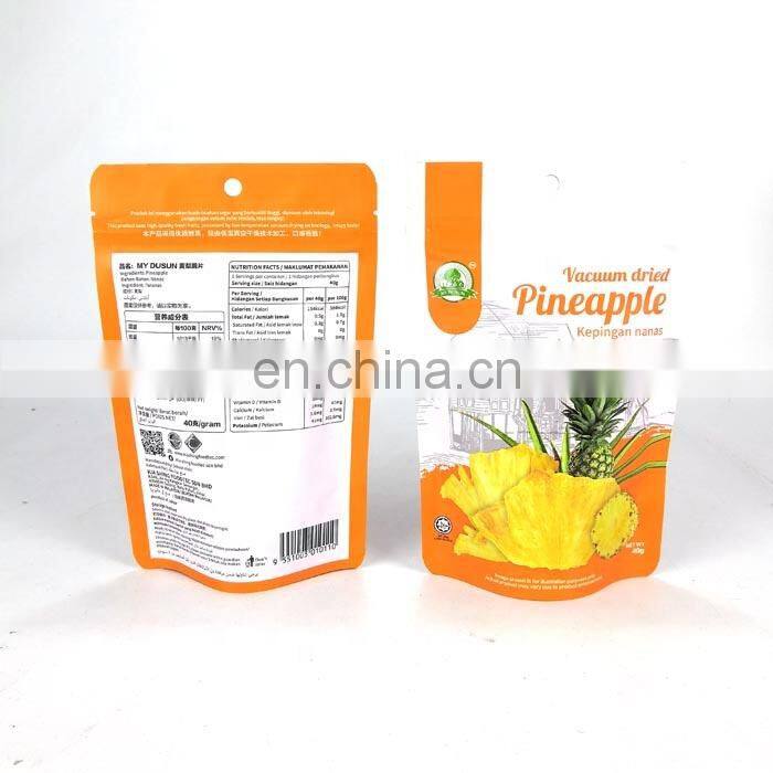 OEM Zip Lock Aluminum Stand Up Pouch Custom Print Snack Mango Vacuum Seal Bag Dried Fruit Food Packaging Bag