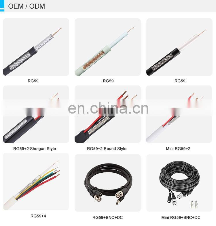 YUXUN CCTV Cable RG59 Coaxial + 4 Core Power Data Cable