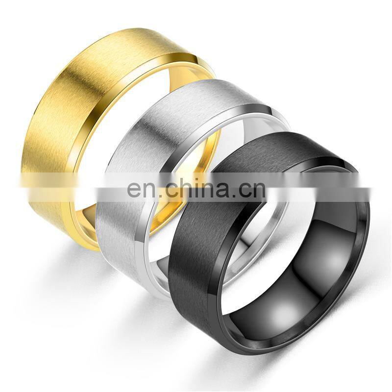 Fashion Charm Jewelry ring men stainless steel Matte Black Rings For men Women