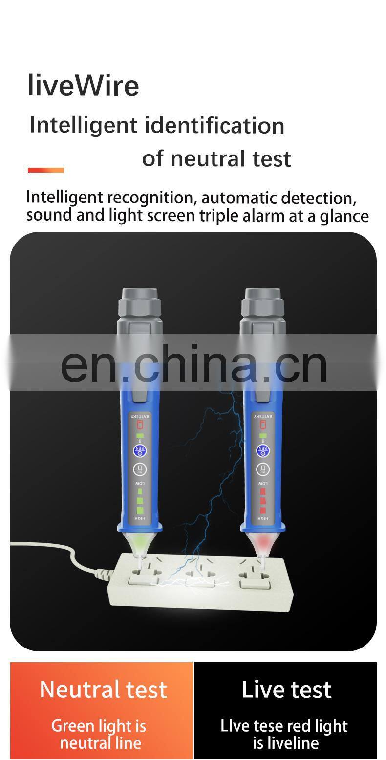 Automatic judgment tester pen voltage detector for zero fire line of household socket