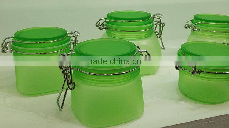 Green color PET 150g Facel Mask Cream Jar