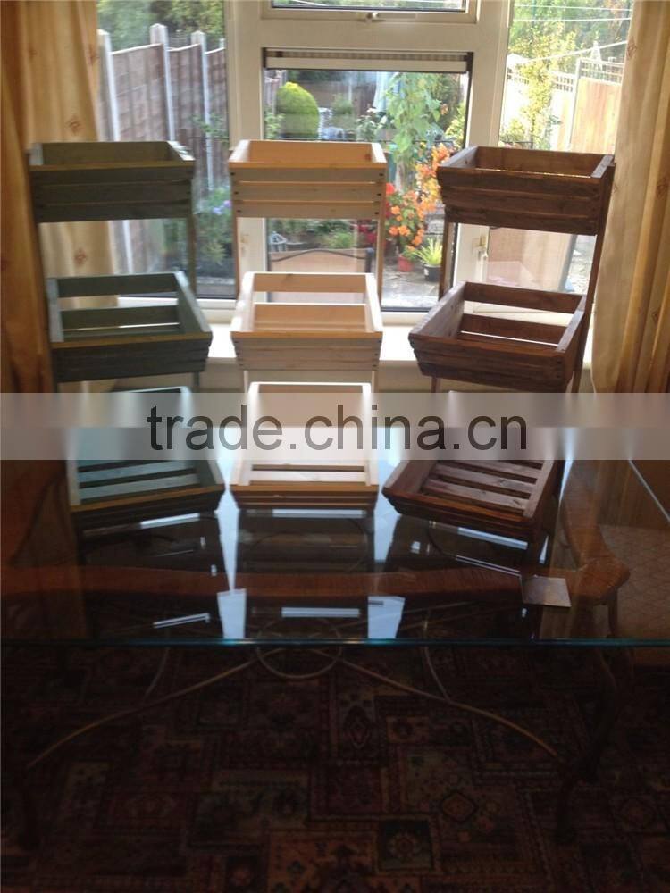 SEARUN Hot Sale Wooden Fruit and Vegetable Display Stand/Shelf/Rack