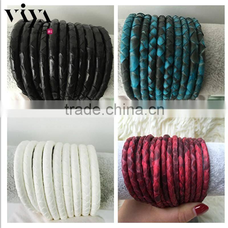 2016 Wholesale Luxury Leather Rope Genuine Python Snake Leather Cord 4mm5mm6mm European Standard