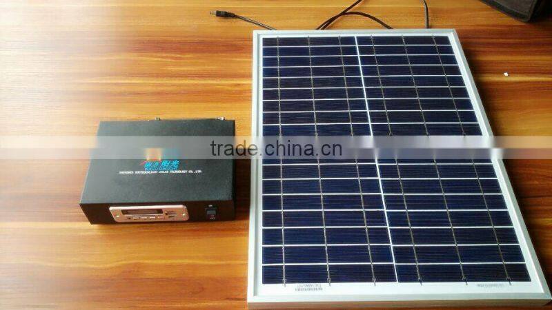 10W 20W lithium ion battery solar panel system with MP3 player and radio, portable solar power system,system solar