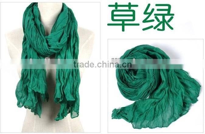 Cheap Voile Polyester Solid Color Lady Scarf