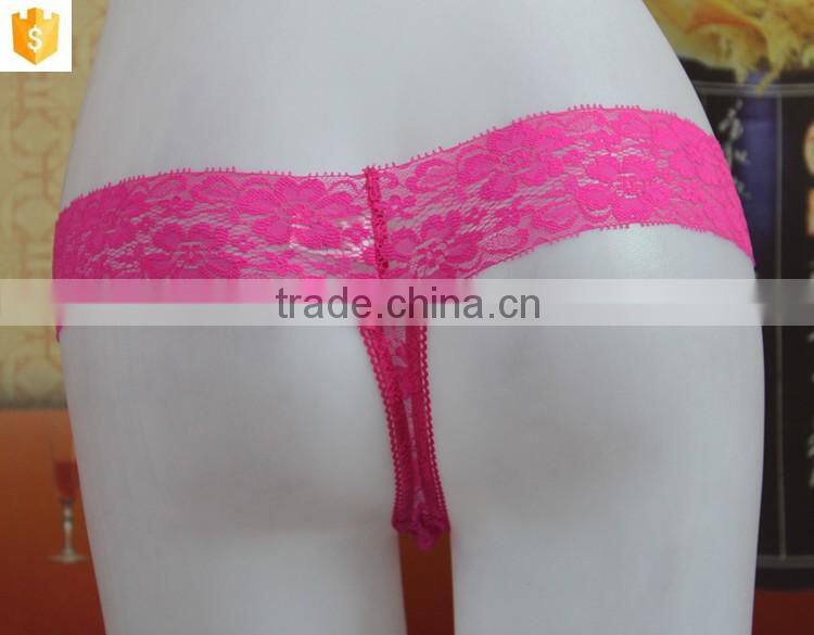 Full lace panty thong,sexy lace pink g-string nighty