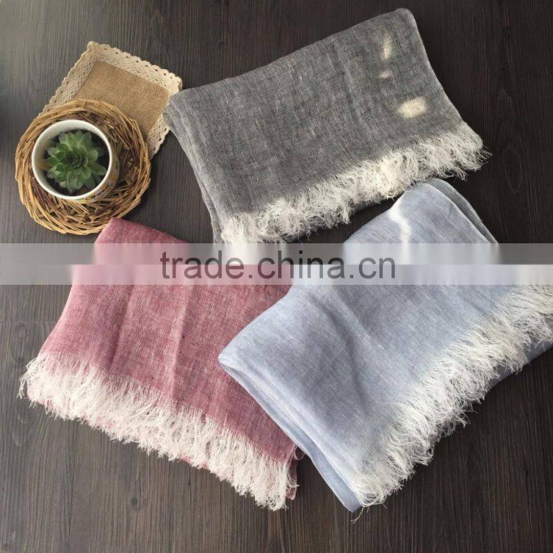 2016 Autumn Winter Women Ladies Fashion Long Plain Linen Cotton Scarves