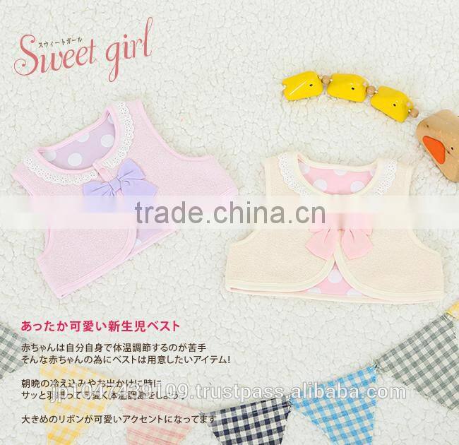 Japanese wholesale products high quality cute newborns baby girl clothes vest for winter kids wear toddler clothing children
