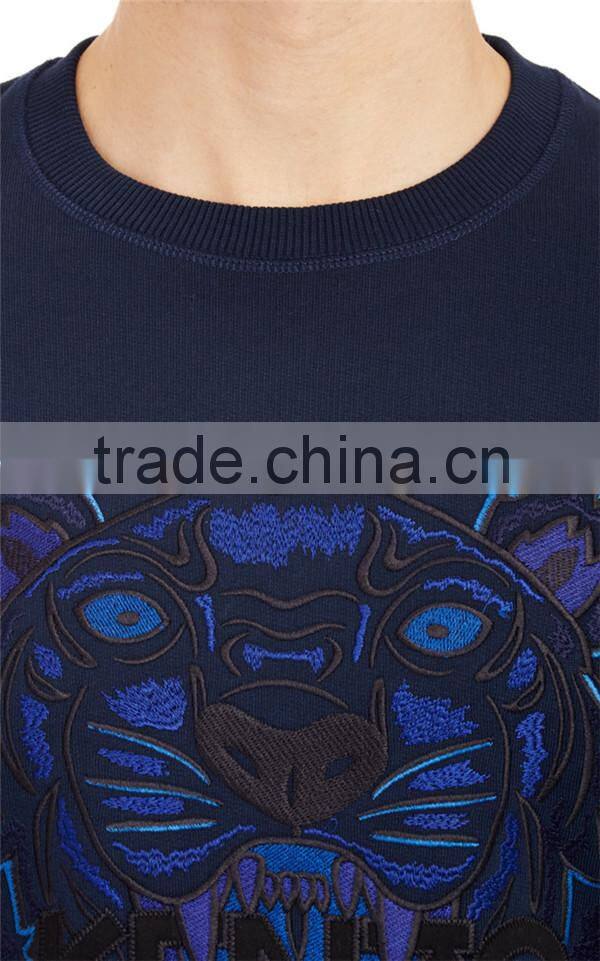new style design tiger embroidery print pullover sweatshirt