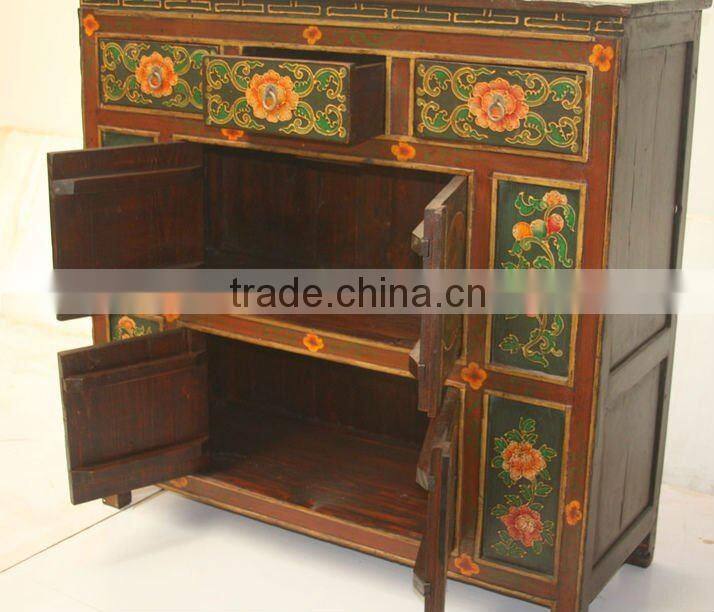 chinese antique tibet cabinet with design