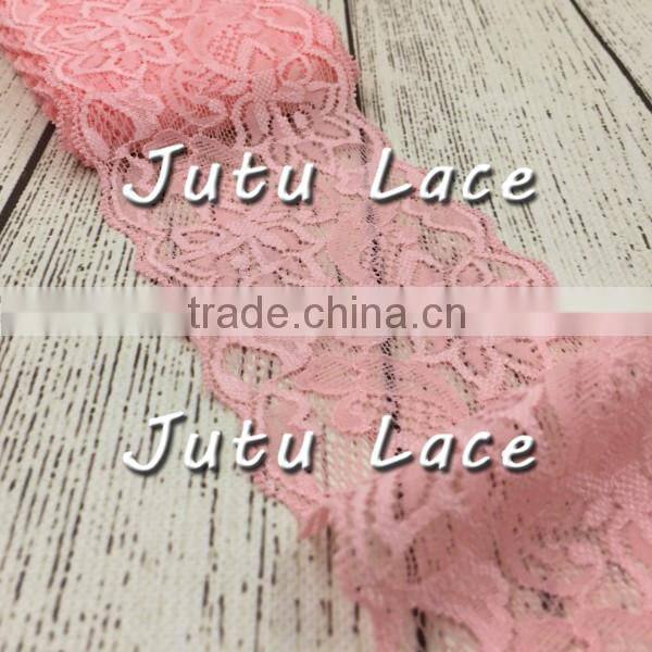 8CM width lace elastic for headband, Laces fabric wholesale African korean silk lace fabrics for party