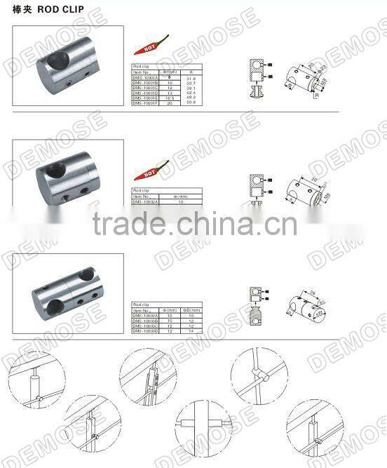 stainless steel key clamp handrail fittings and railing parts