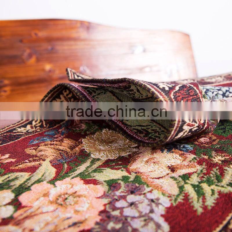 PLUS Handmade flower recycle Fabric cheap jacquard Table Runner