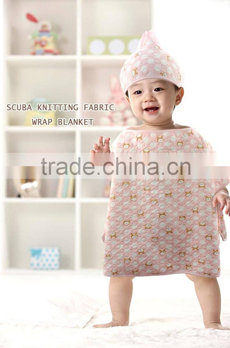 Baby Blanket Toddlers Scuba Knitting Fabric Wraps Blanket Cartoon Animal Design Air Layer Shawl