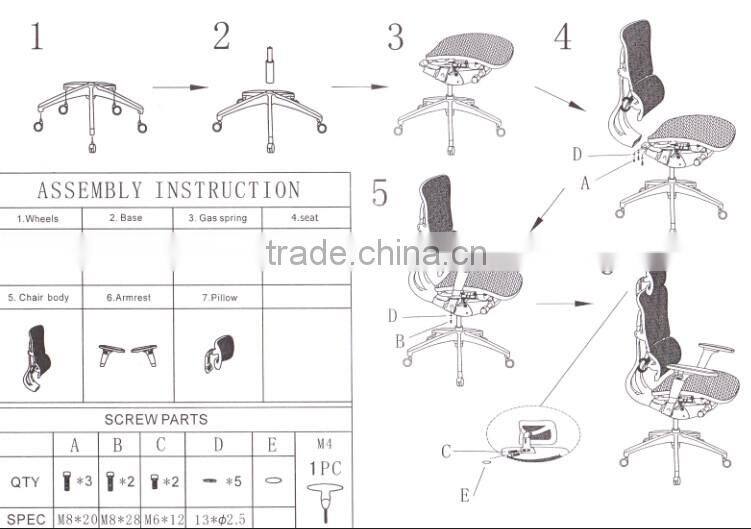 high back with headrest swivel executive ergonomic office chair