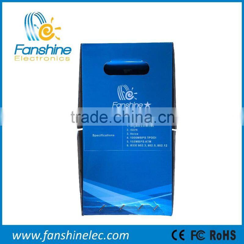 Fanshine Best Selling 0.56mm CCA 4 Pairs Round Cat6 Network Lan Cable